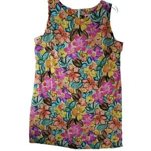Vintage Maggie Sweet Sleeveless Colorful Floral Dress - Size 1x